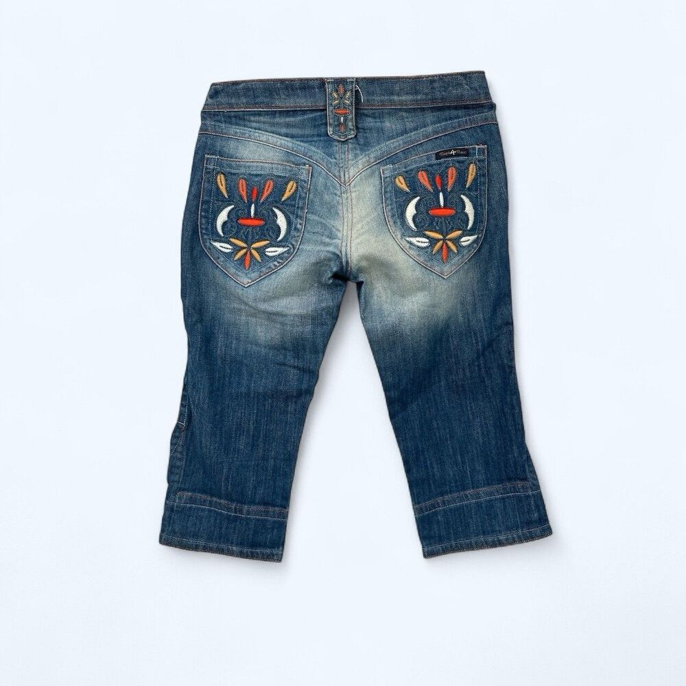 People For Peace Los Angeles Womens SIZE 27 CAPRI DENIM Jeans ‎ Made in USA